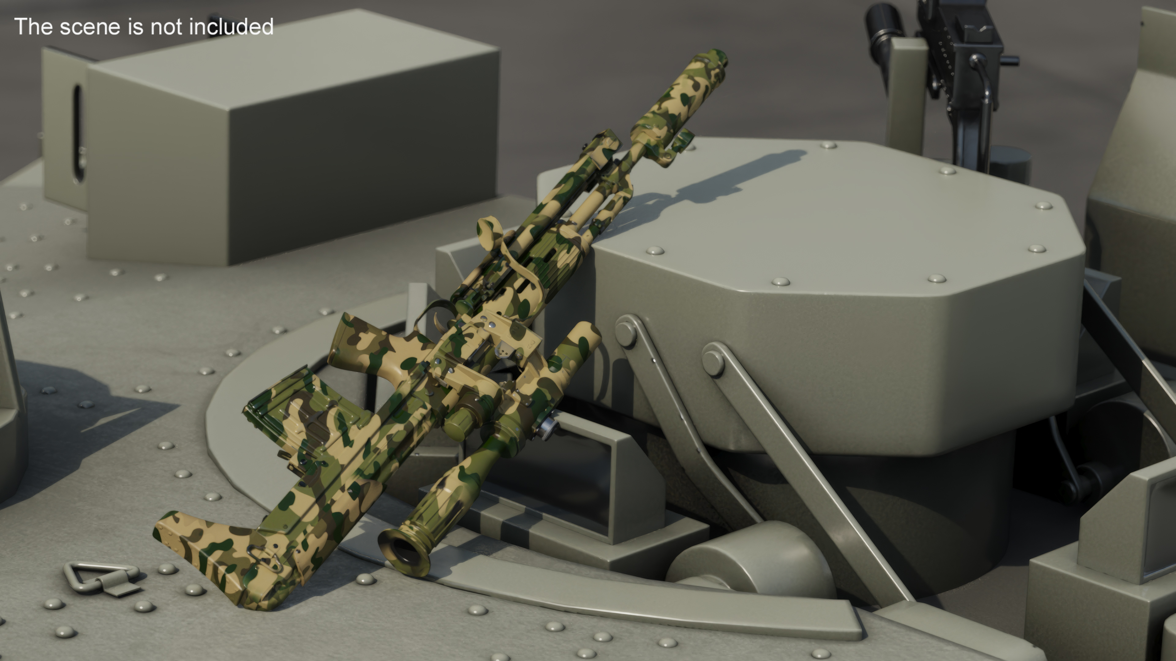 Camouflage Sniper Rifle Dragunov SVU with Scope 3D