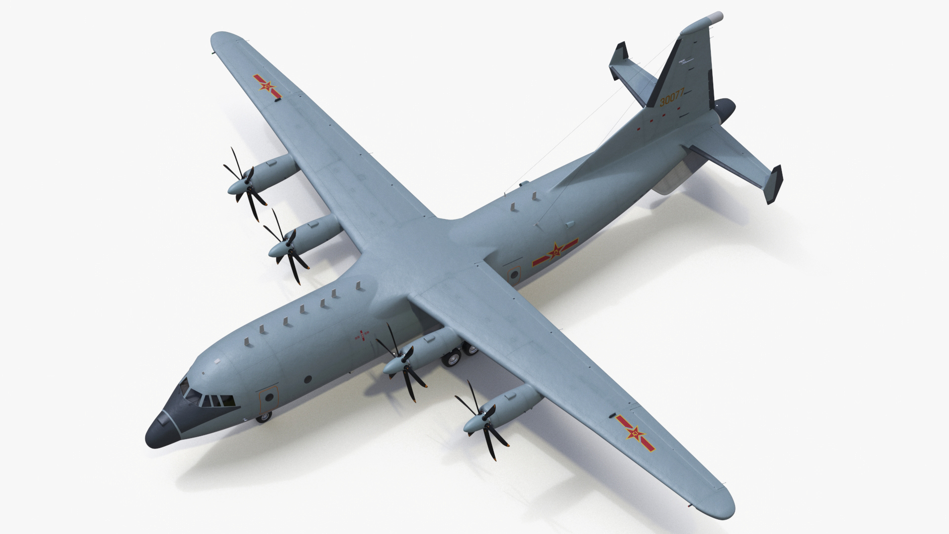 3D Medium Military Transport Aircraft Shaanxi Y 9