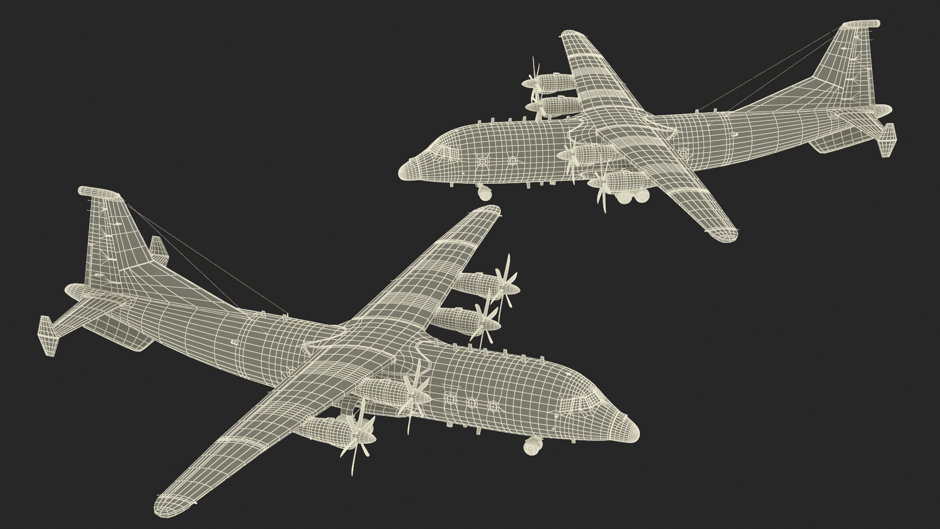 3D Medium Military Transport Aircraft Shaanxi Y 9