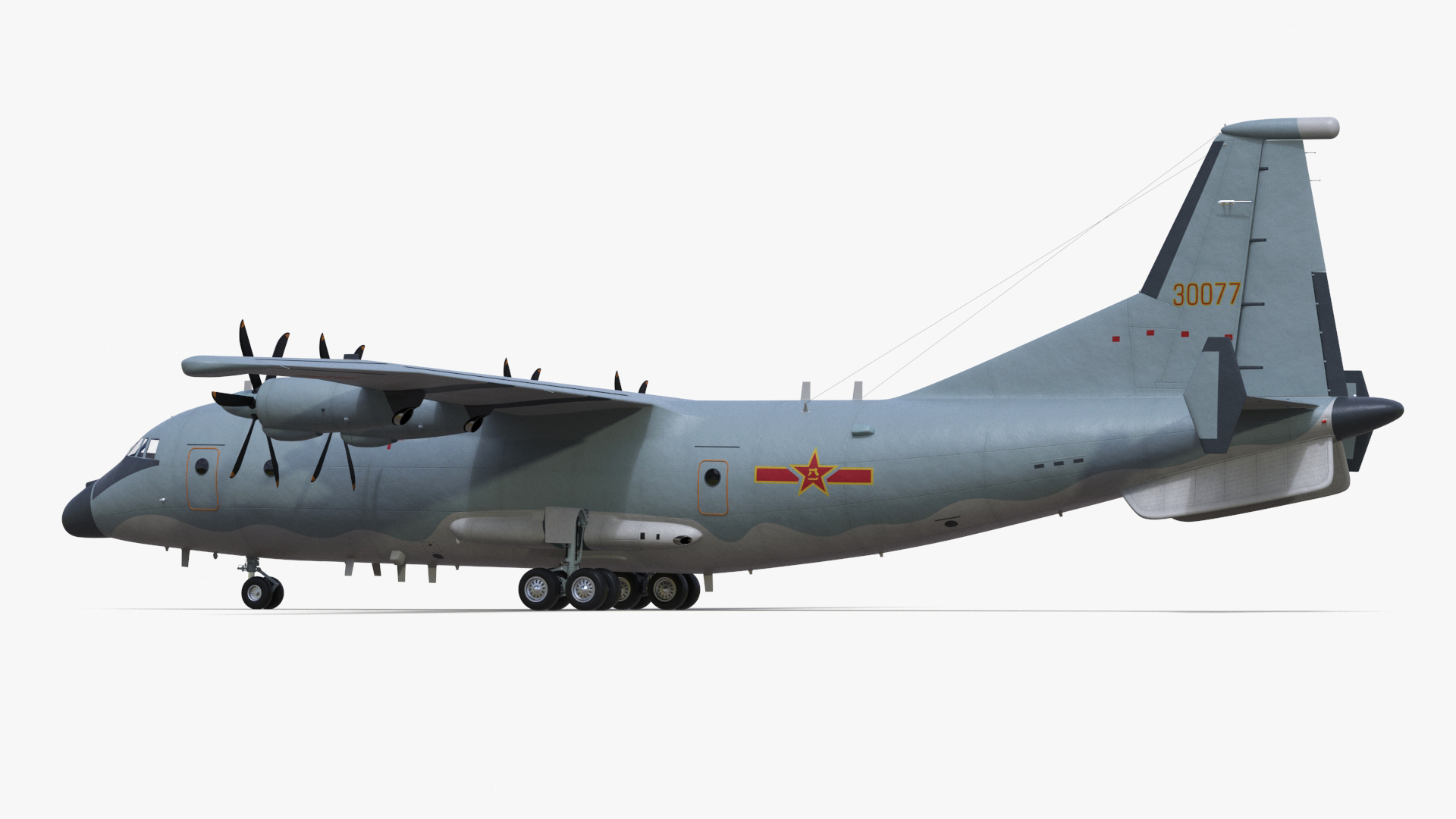 3D Medium Military Transport Aircraft Shaanxi Y 9