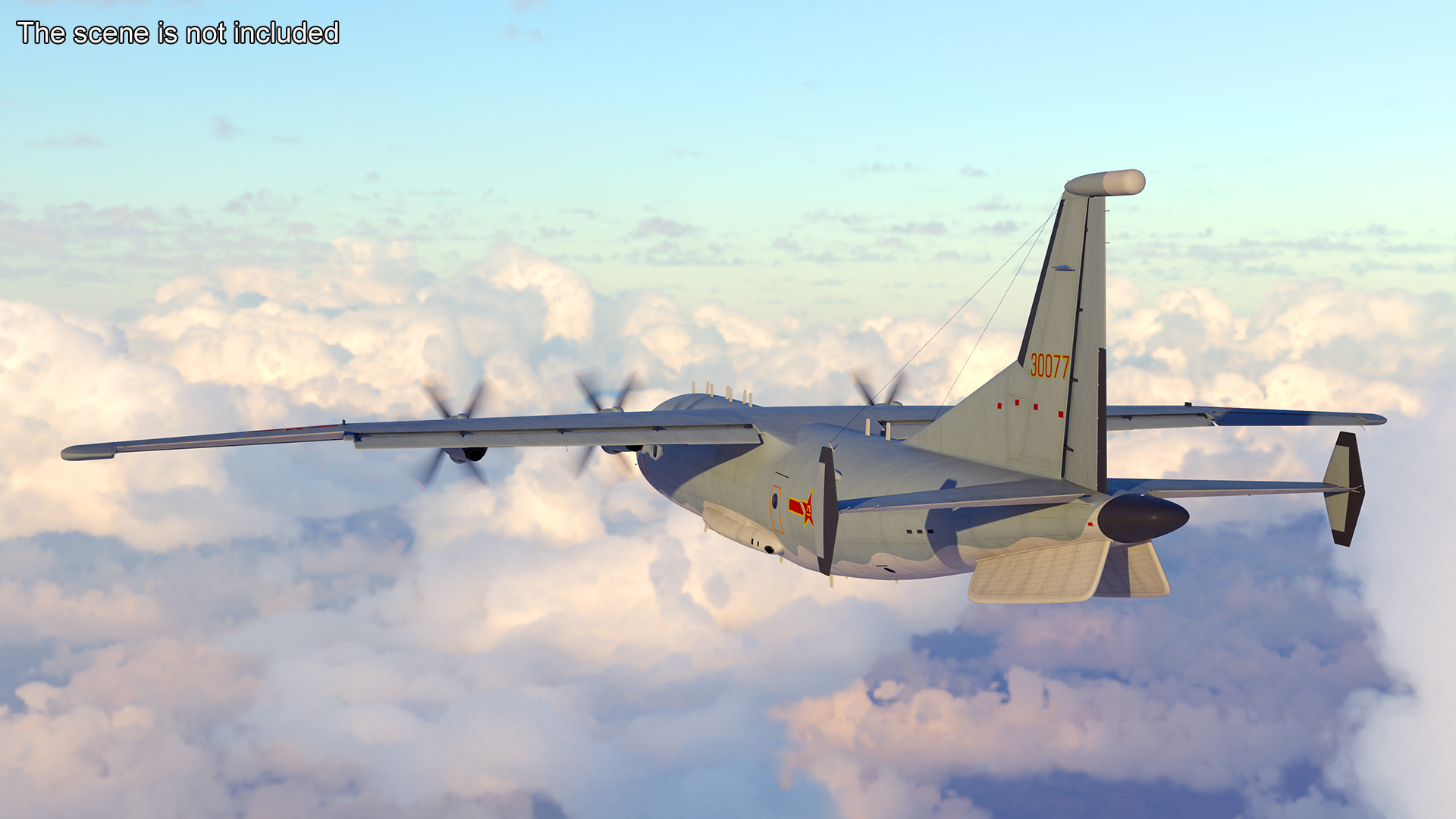 3D Medium Military Transport Aircraft Shaanxi Y 9