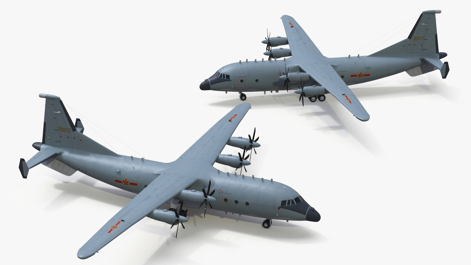 3D Medium Military Transport Aircraft Shaanxi Y 9
