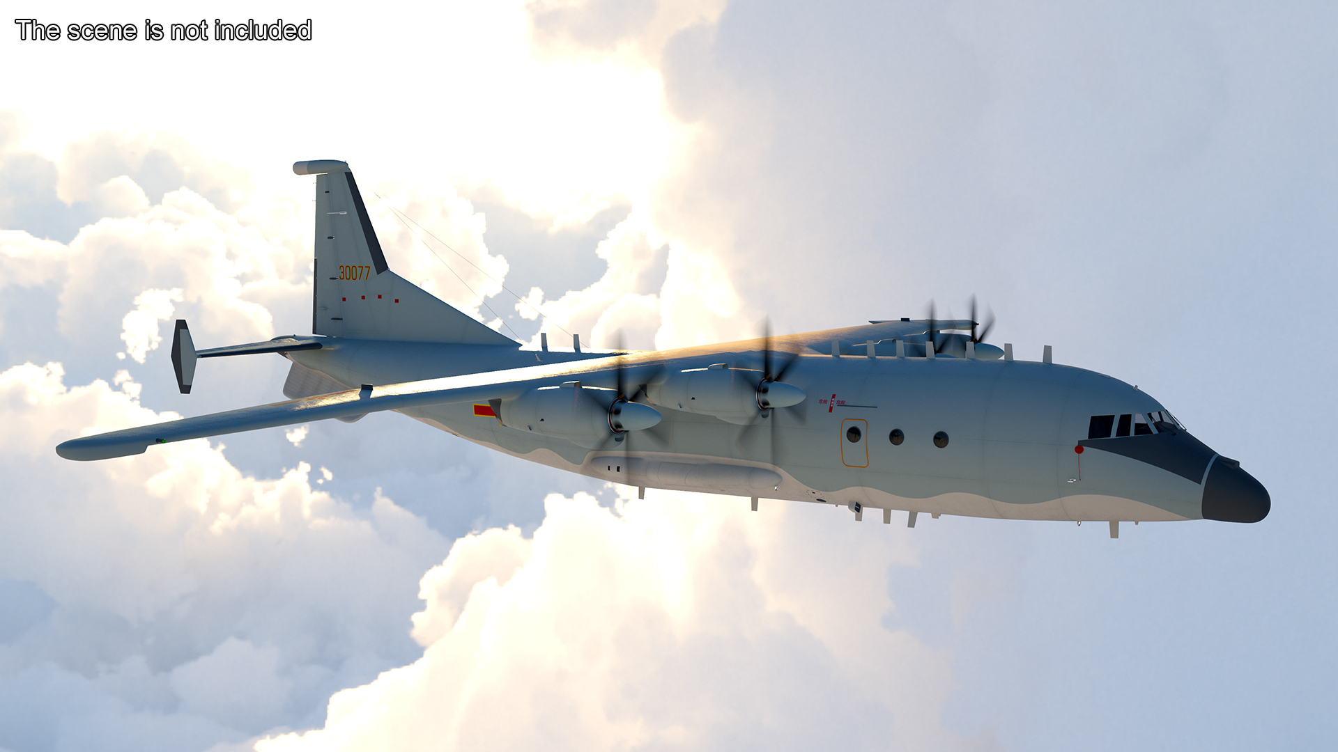 3D Medium Military Transport Aircraft Shaanxi Y 9