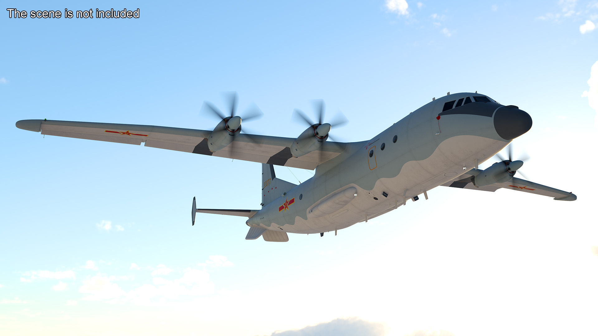 3D Medium Military Transport Aircraft Shaanxi Y 9