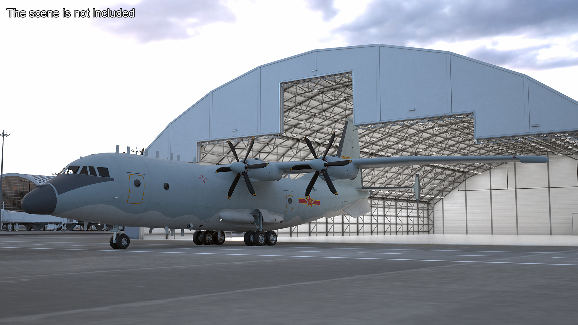 3D Medium Military Transport Aircraft Shaanxi Y 9