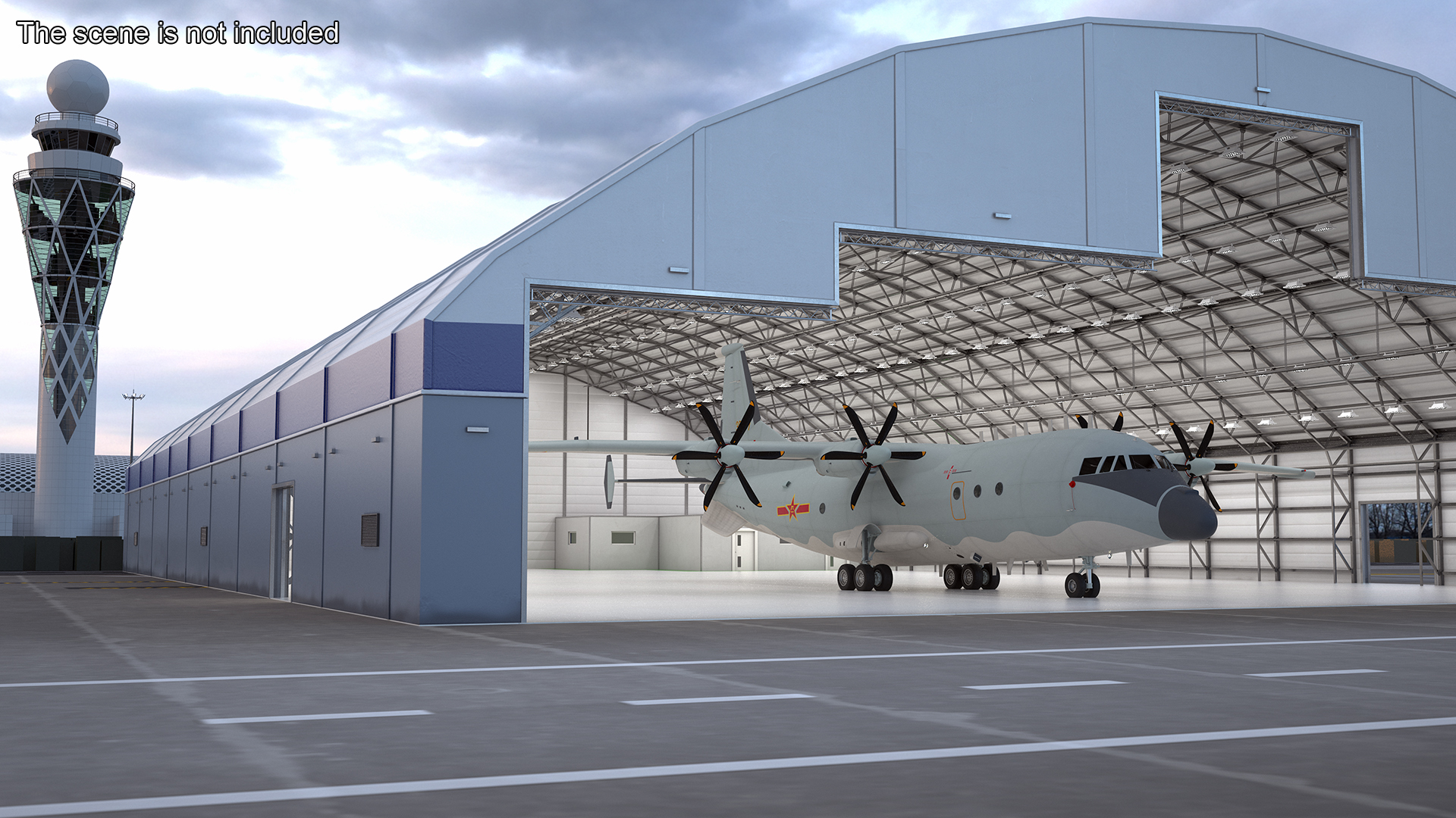 3D Medium Military Transport Aircraft Shaanxi Y 9