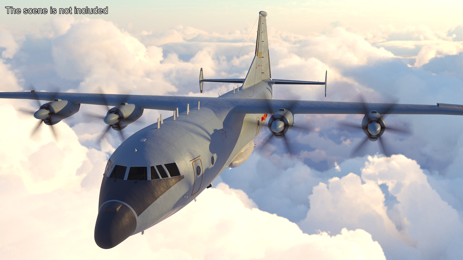 3D Medium Military Transport Aircraft Shaanxi Y 9