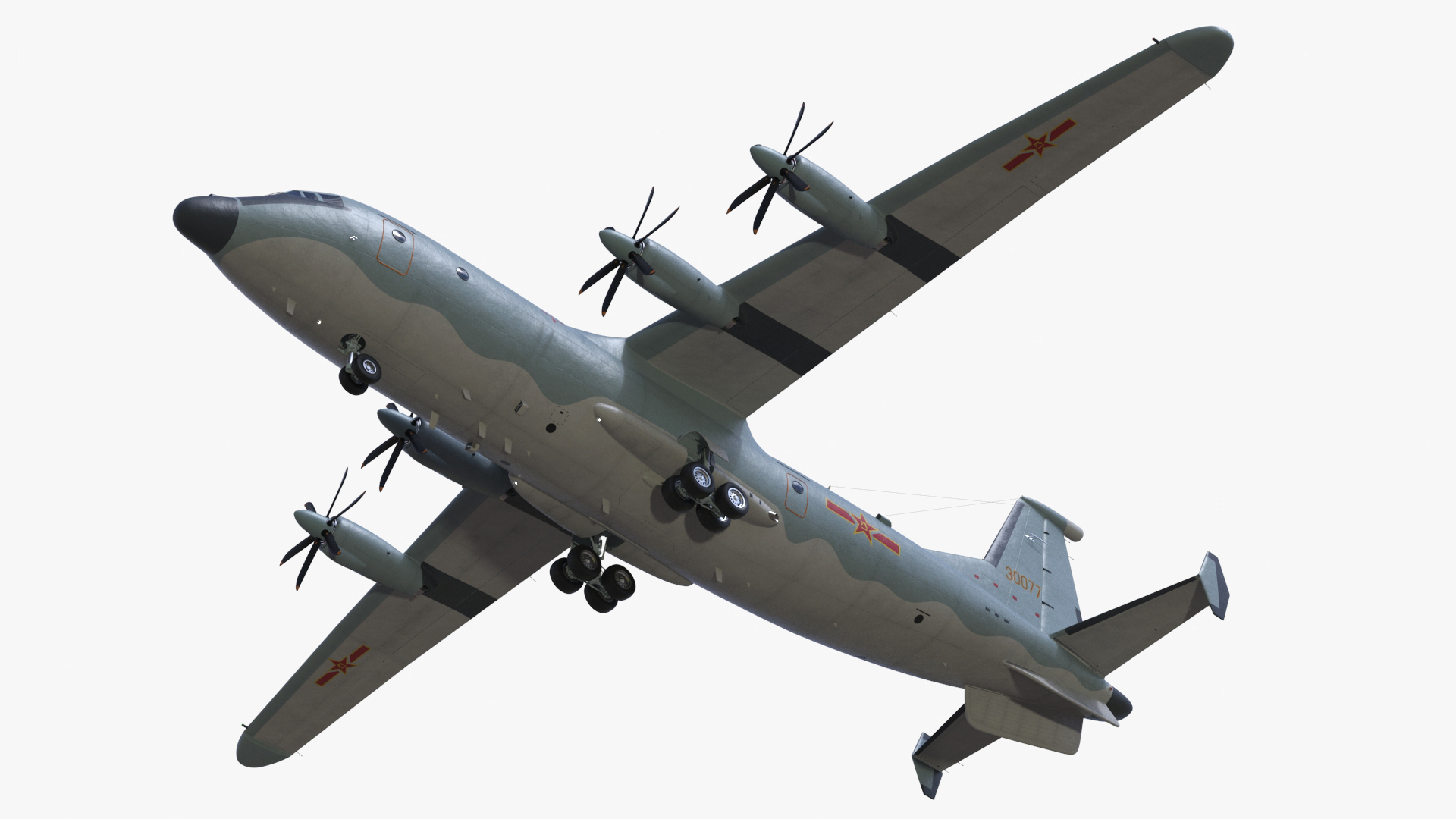 3D Medium Military Transport Aircraft Shaanxi Y 9