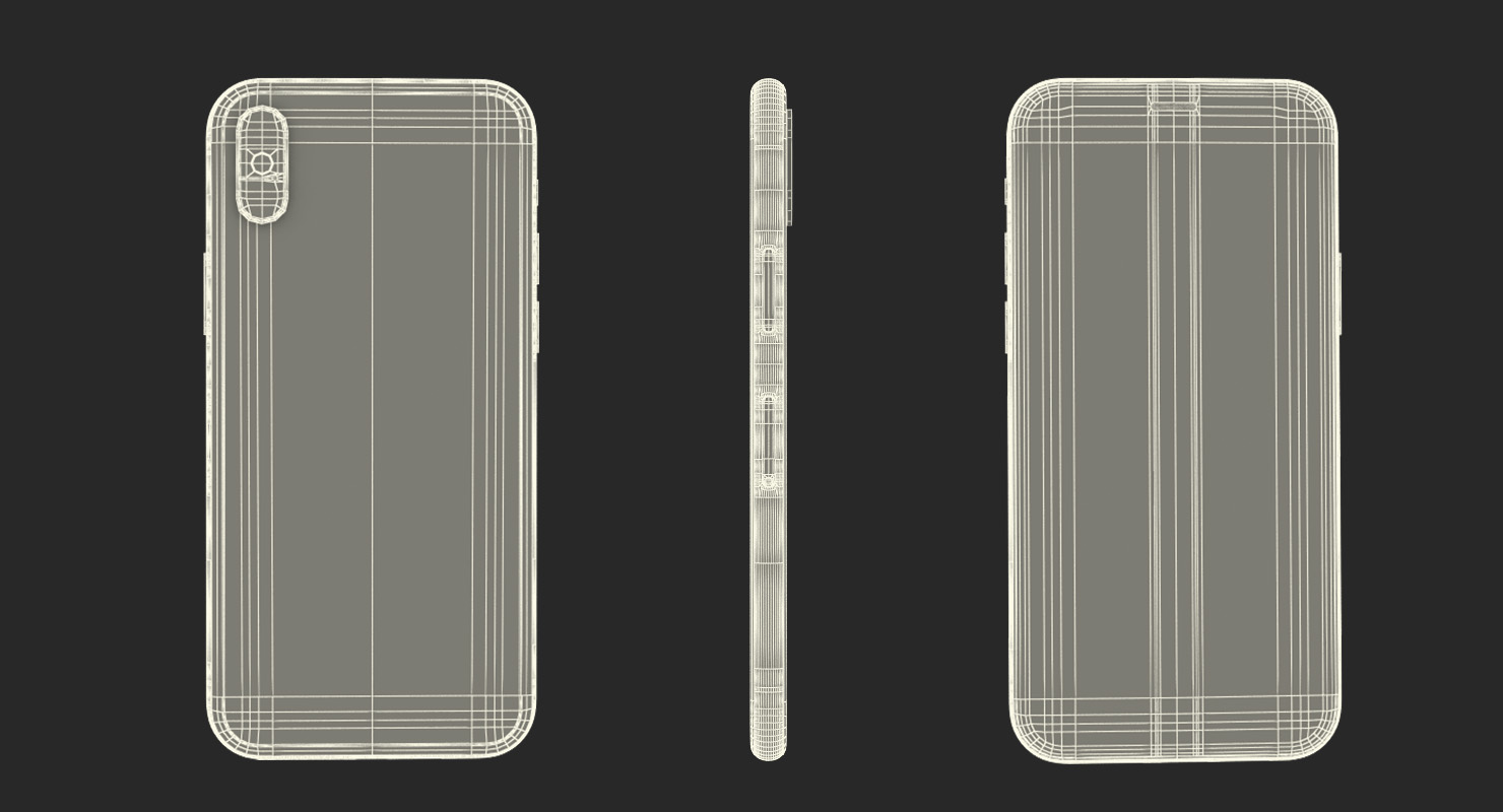3D Silver iPhone XS