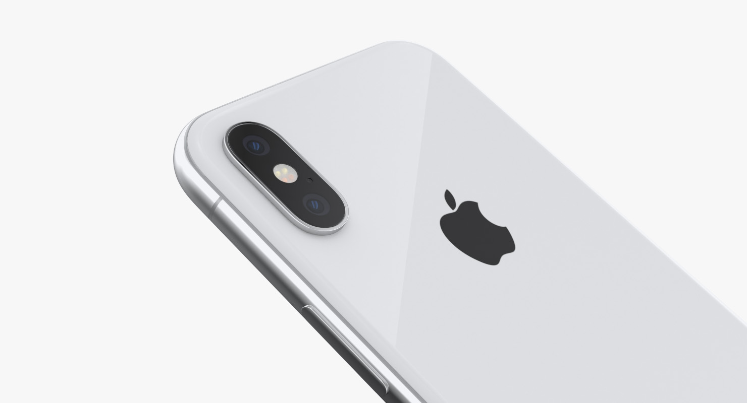 3D Silver iPhone XS