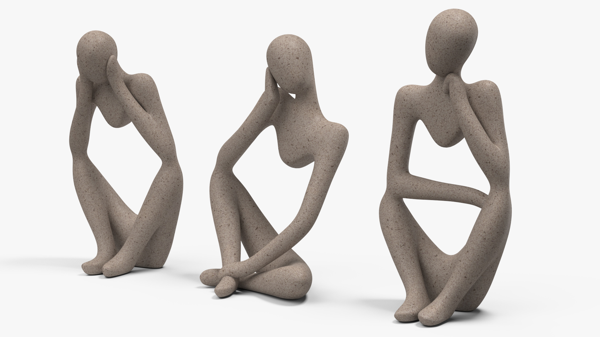 3D Home Decor Sculptures White Stone model