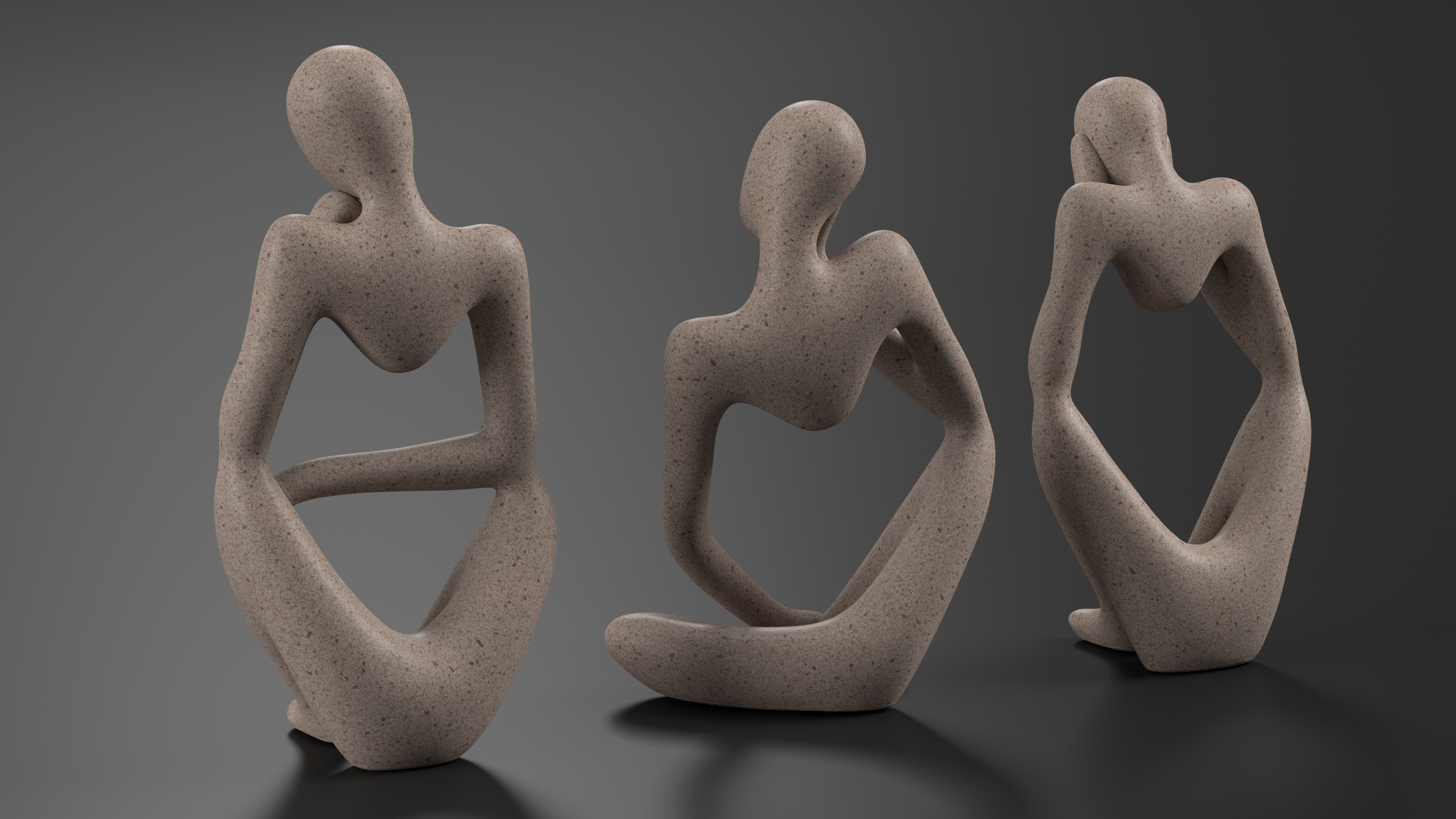 3D Home Decor Sculptures White Stone model