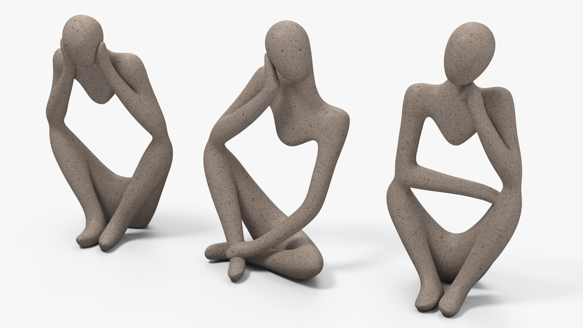 3D Home Decor Sculptures White Stone model