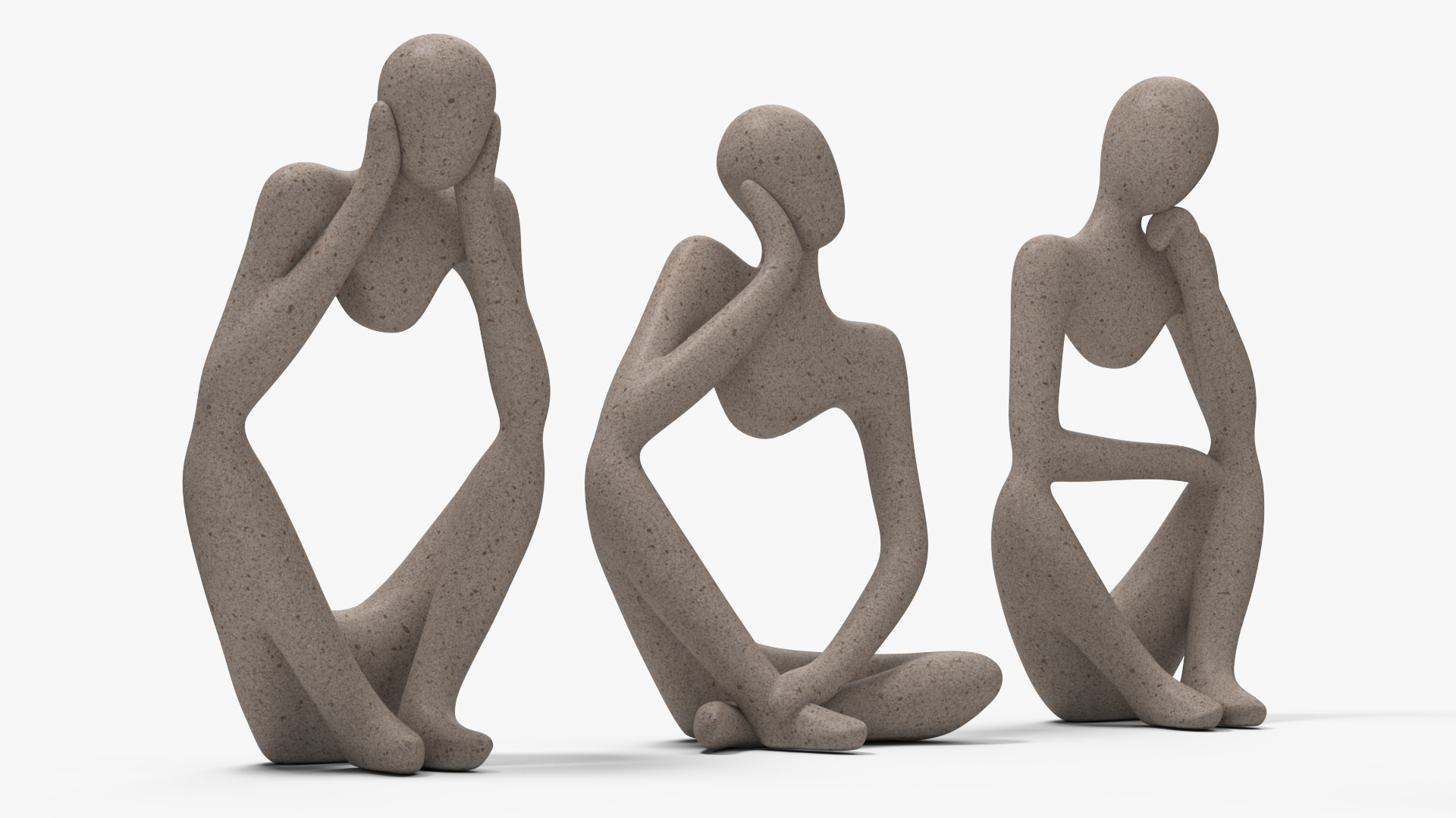 3D Home Decor Sculptures White Stone model