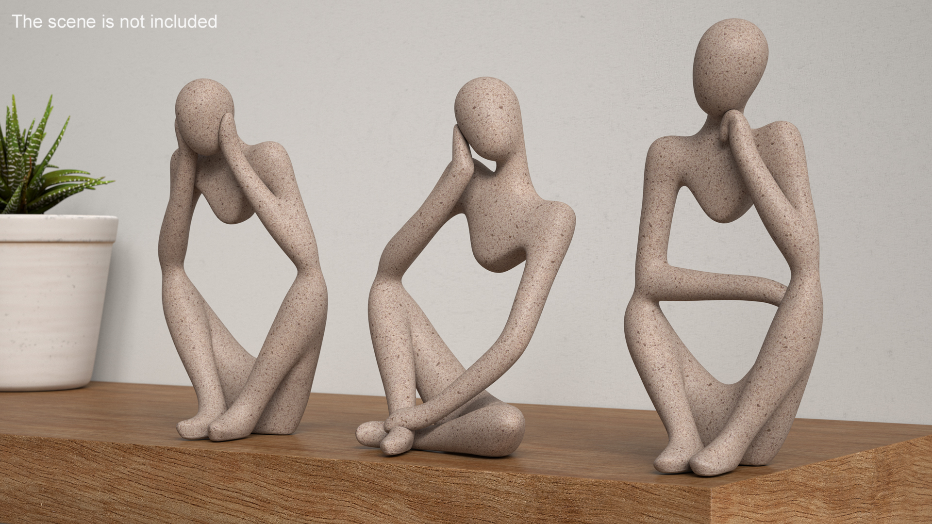 3D Home Decor Sculptures White Stone model