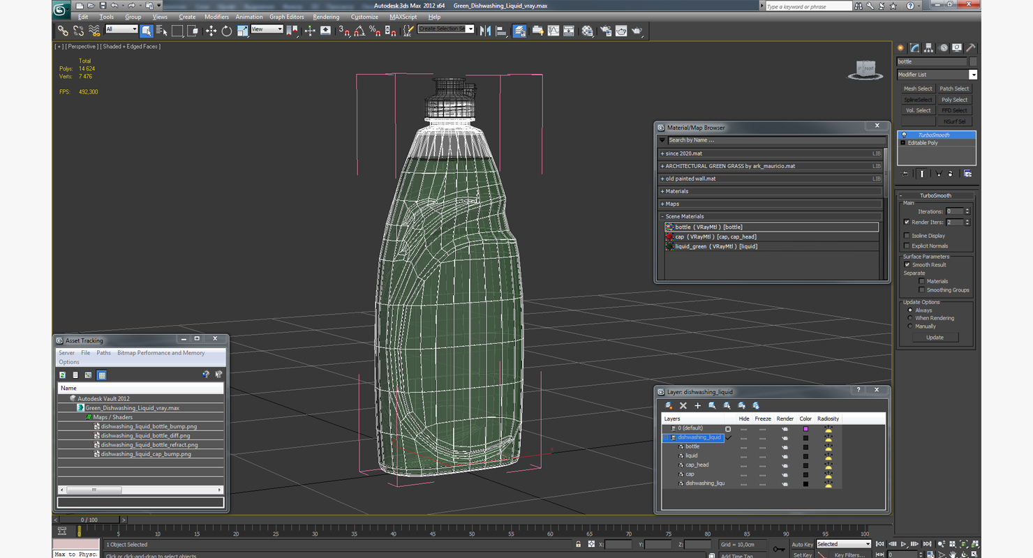 Green Dishwashing Liquid 3D model