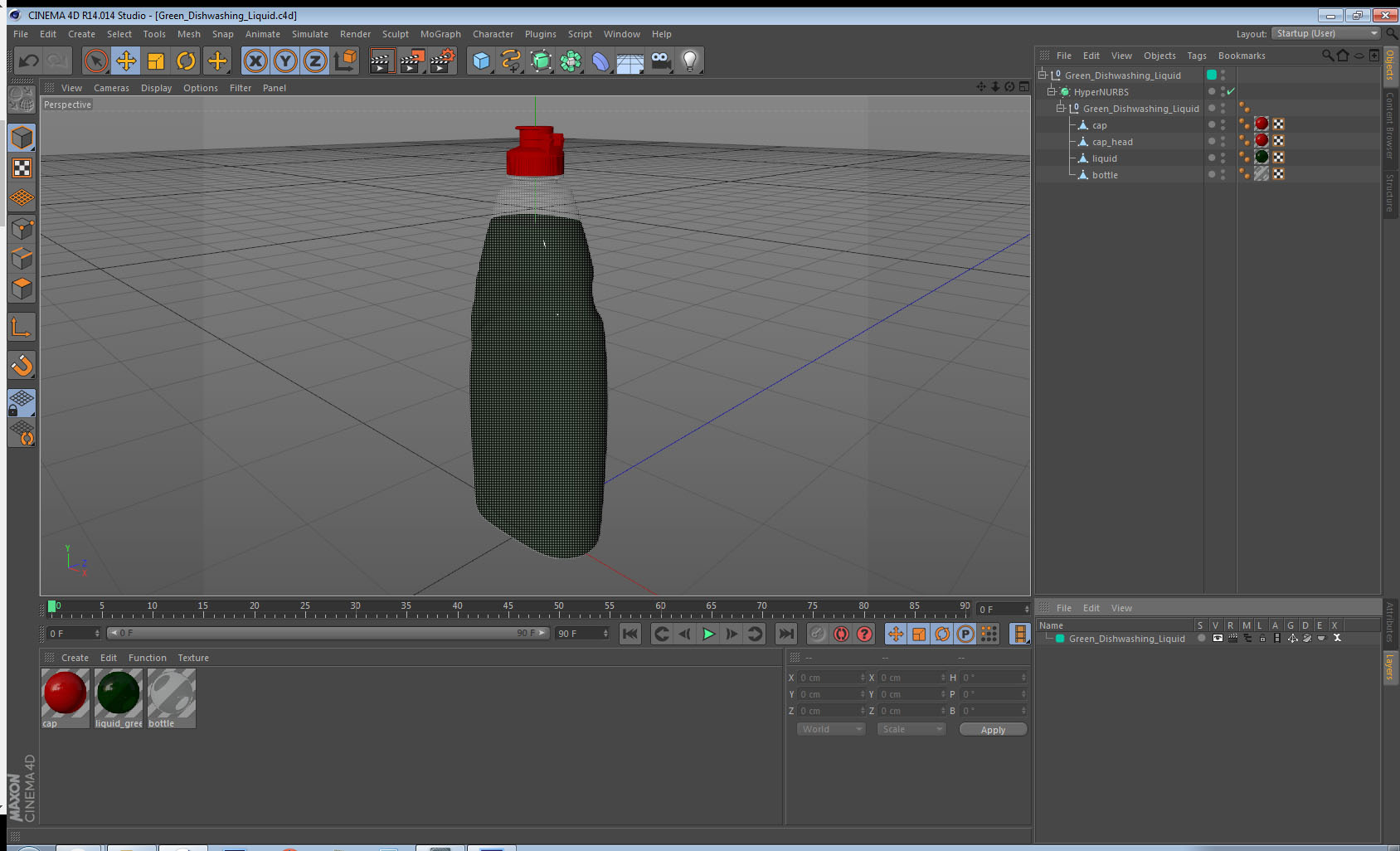 Green Dishwashing Liquid 3D model
