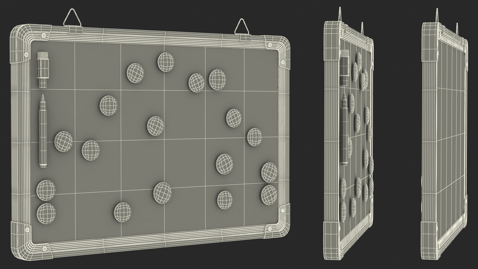 3D model Football Coaching Board with Game Tactics Fur