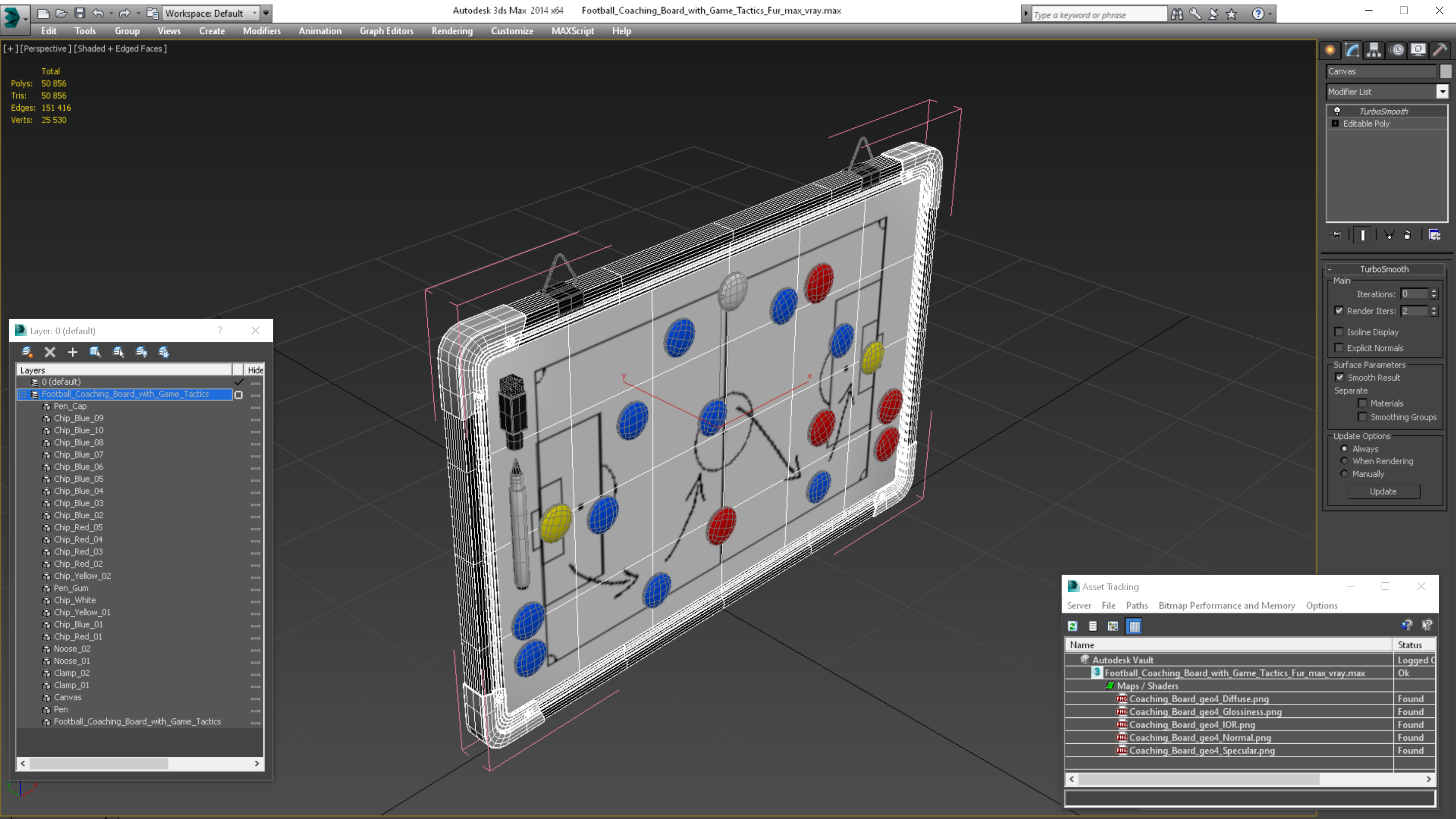 3D model Football Coaching Board with Game Tactics Fur