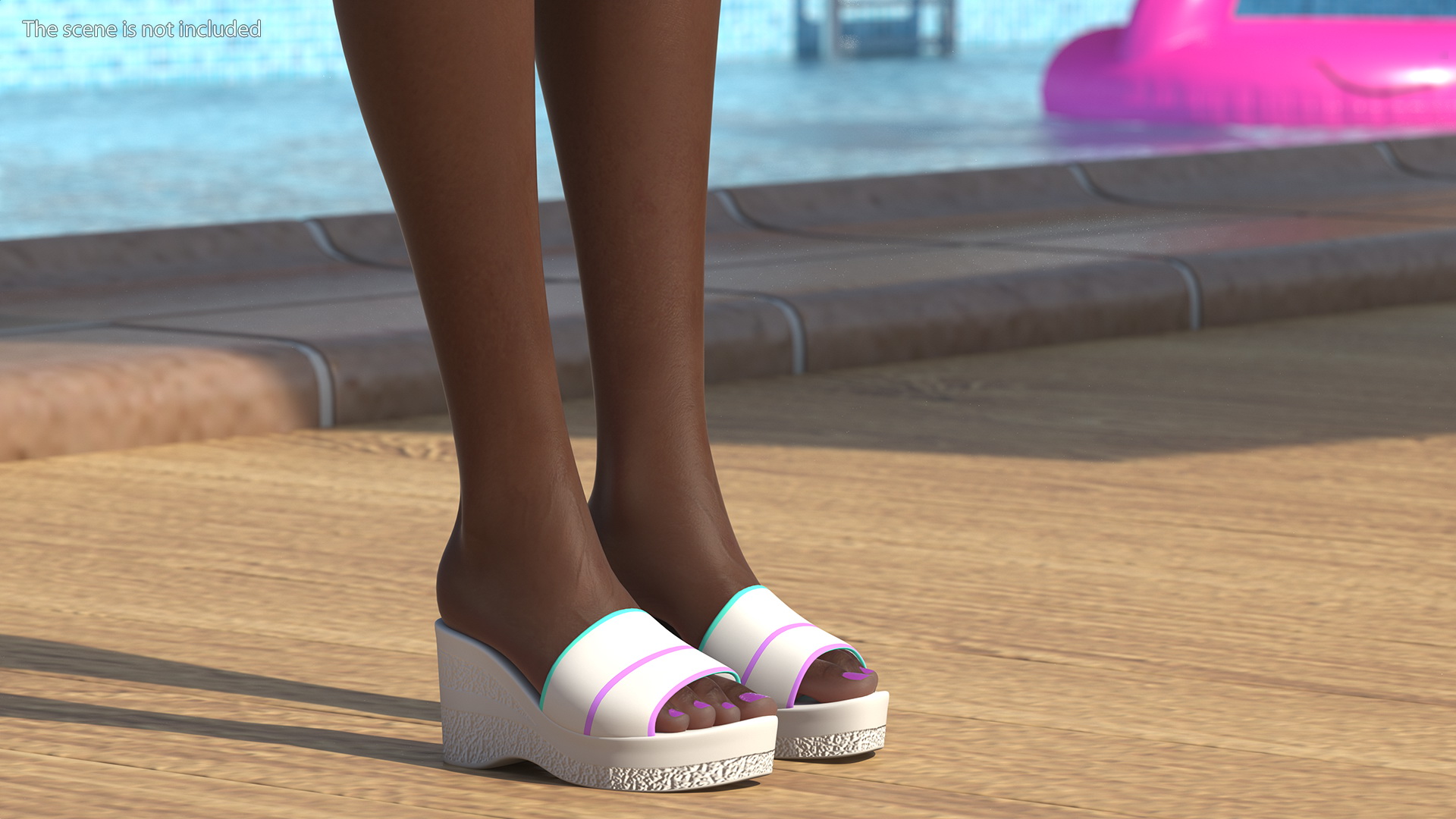 Dark Skinned Bikini Girl Neutral Pose 3D