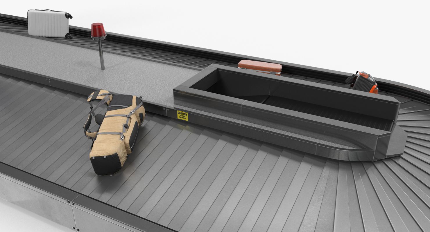 3D model Baggage Claim Conveyor Metal Rigged