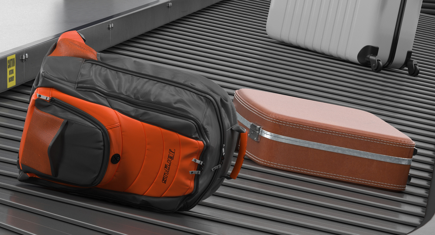 3D model Baggage Claim Conveyor Metal Rigged