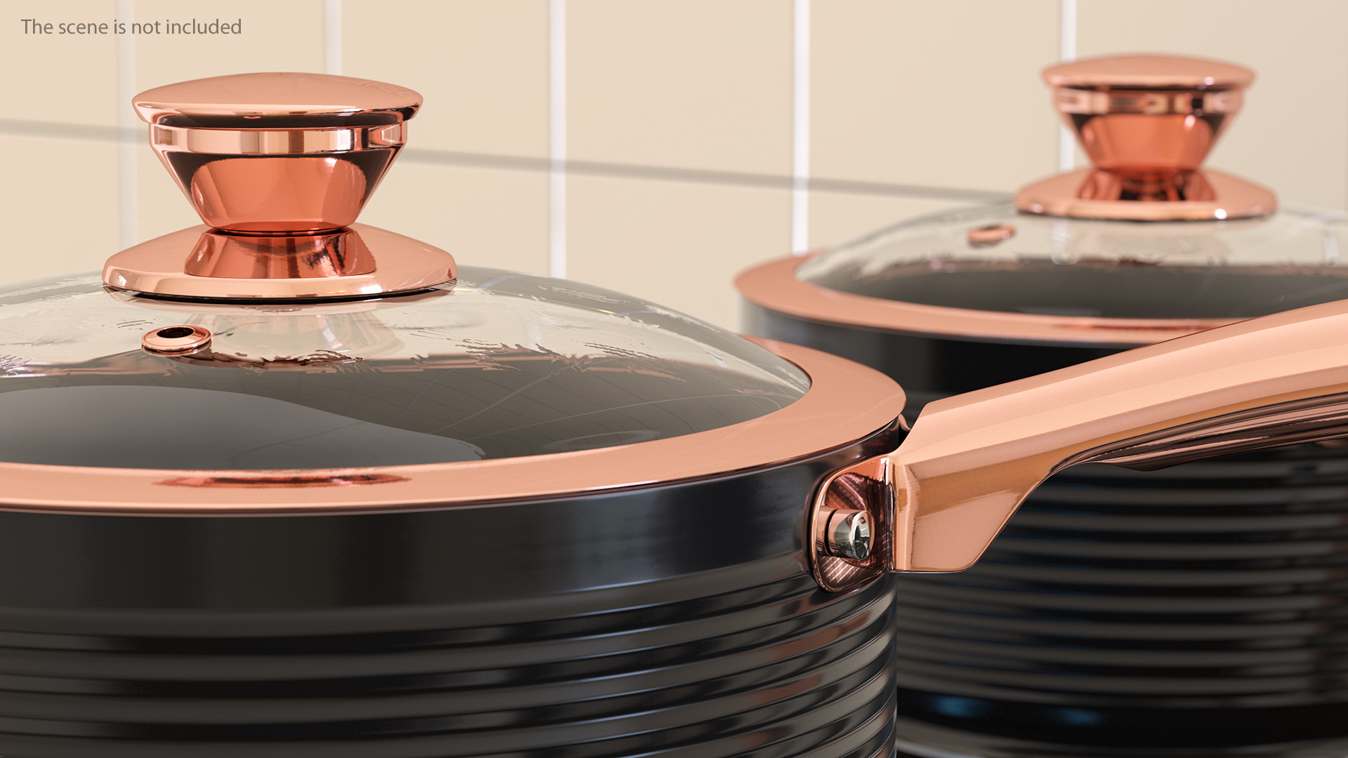 3D Tower Saucepan Set model