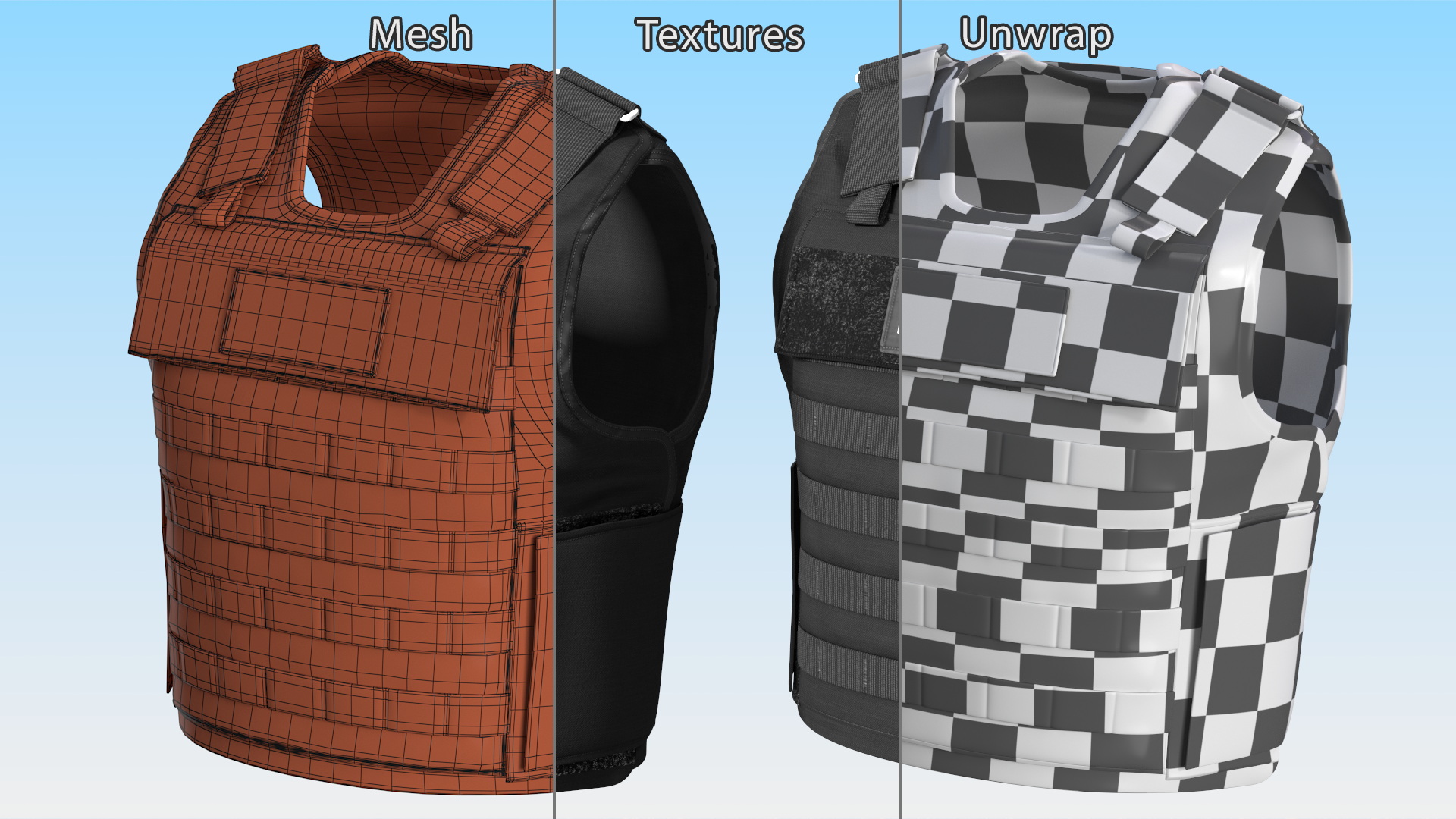 3D Police Black Body Armor Carrier