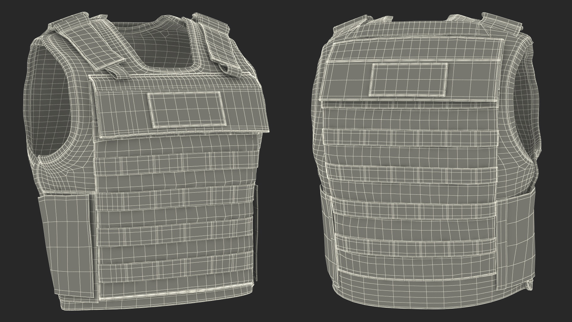 3D Police Black Body Armor Carrier