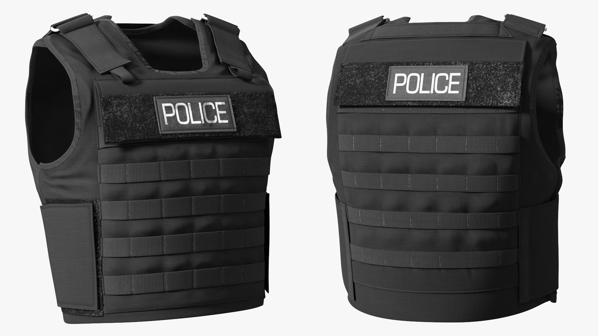 3D Police Black Body Armor Carrier