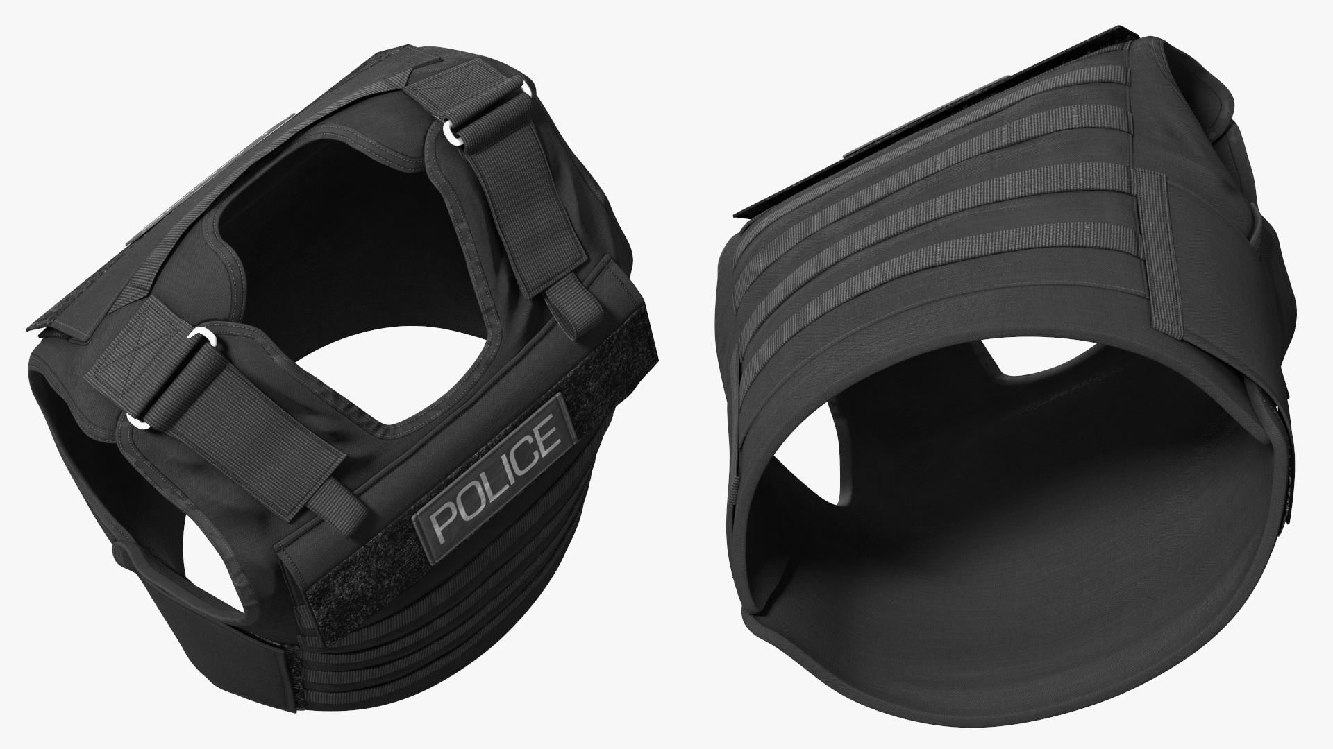 3D Police Black Body Armor Carrier