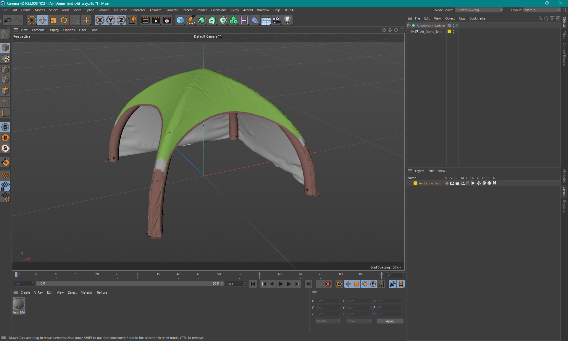 3D Air Dome Tent model