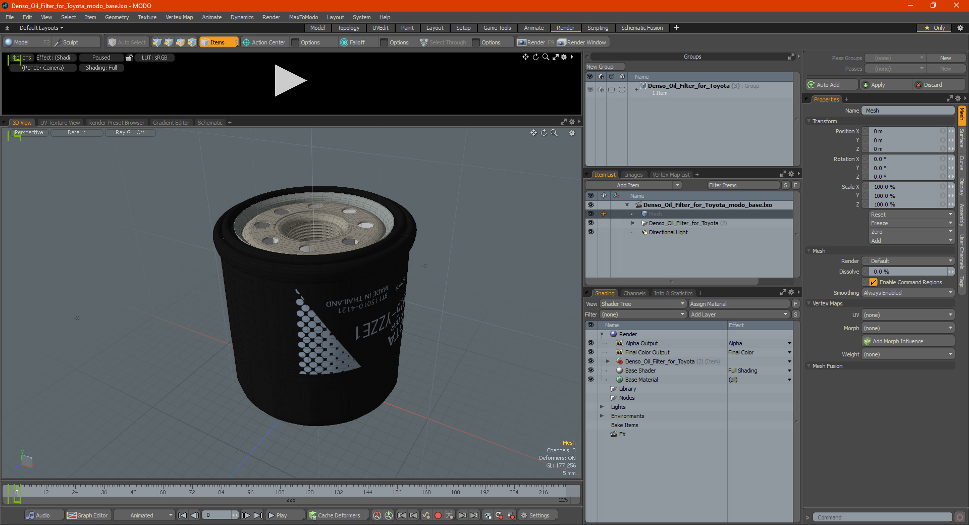 Denso Oil Filter for Toyota 3D