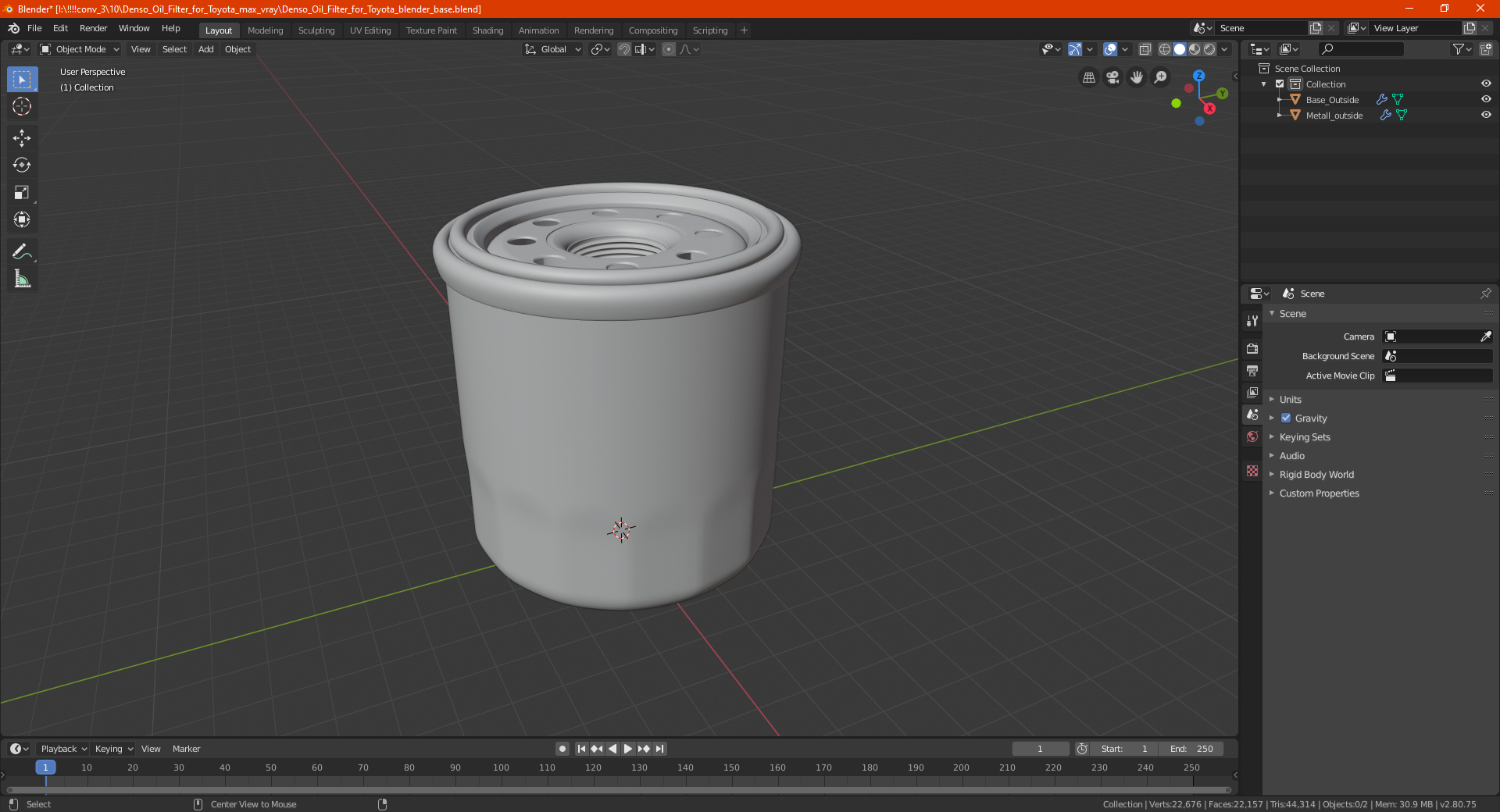 Denso Oil Filter for Toyota 3D