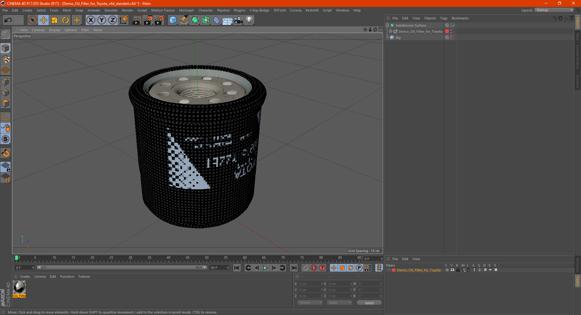 Denso Oil Filter for Toyota 3D
