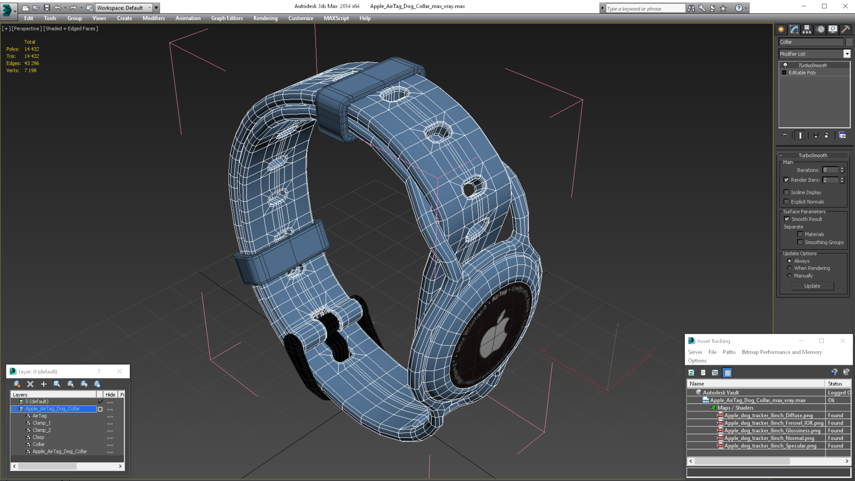 3D Apple AirTag Dog Collar model