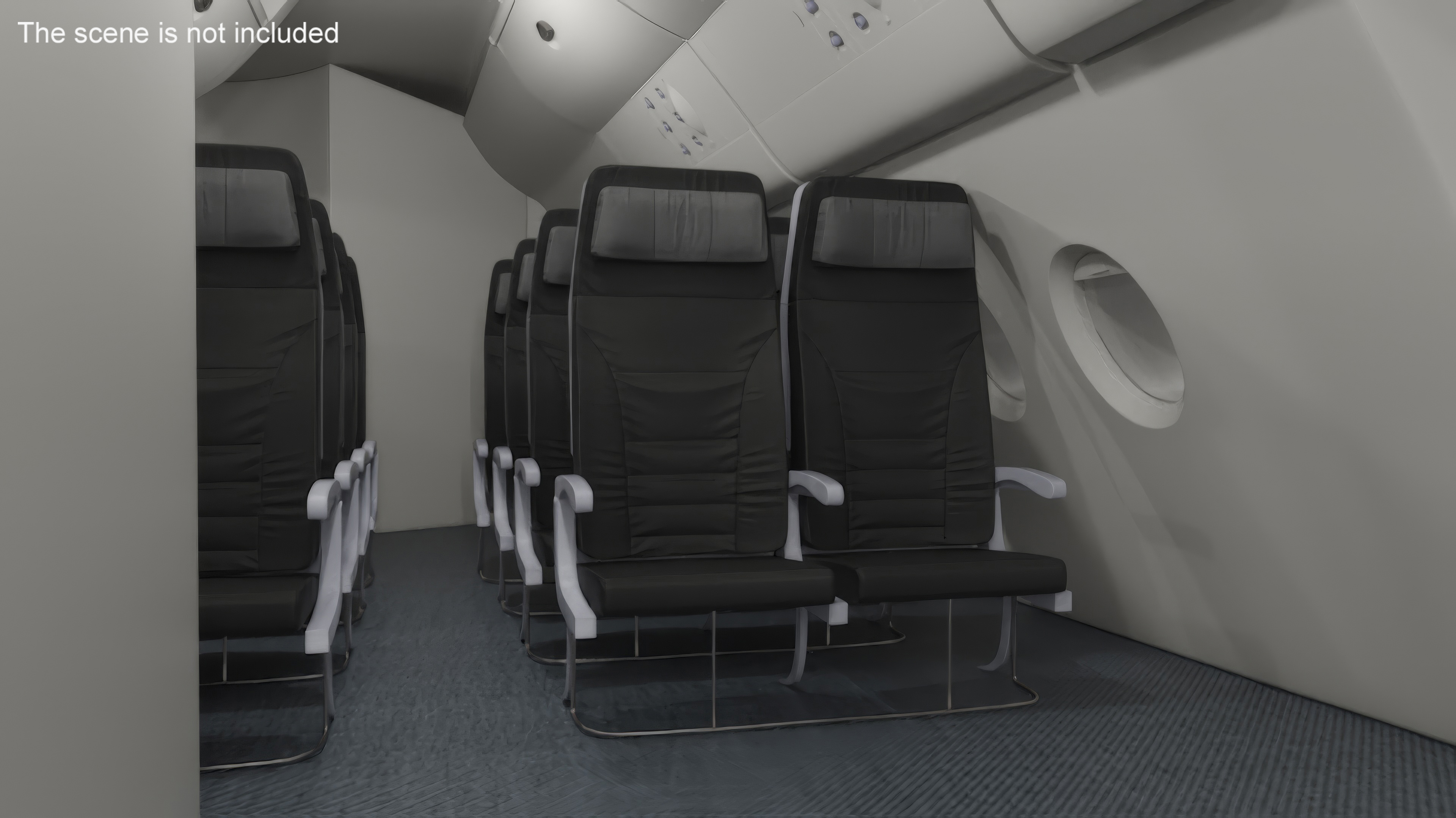 3D Passenger Aircraft Double Seats