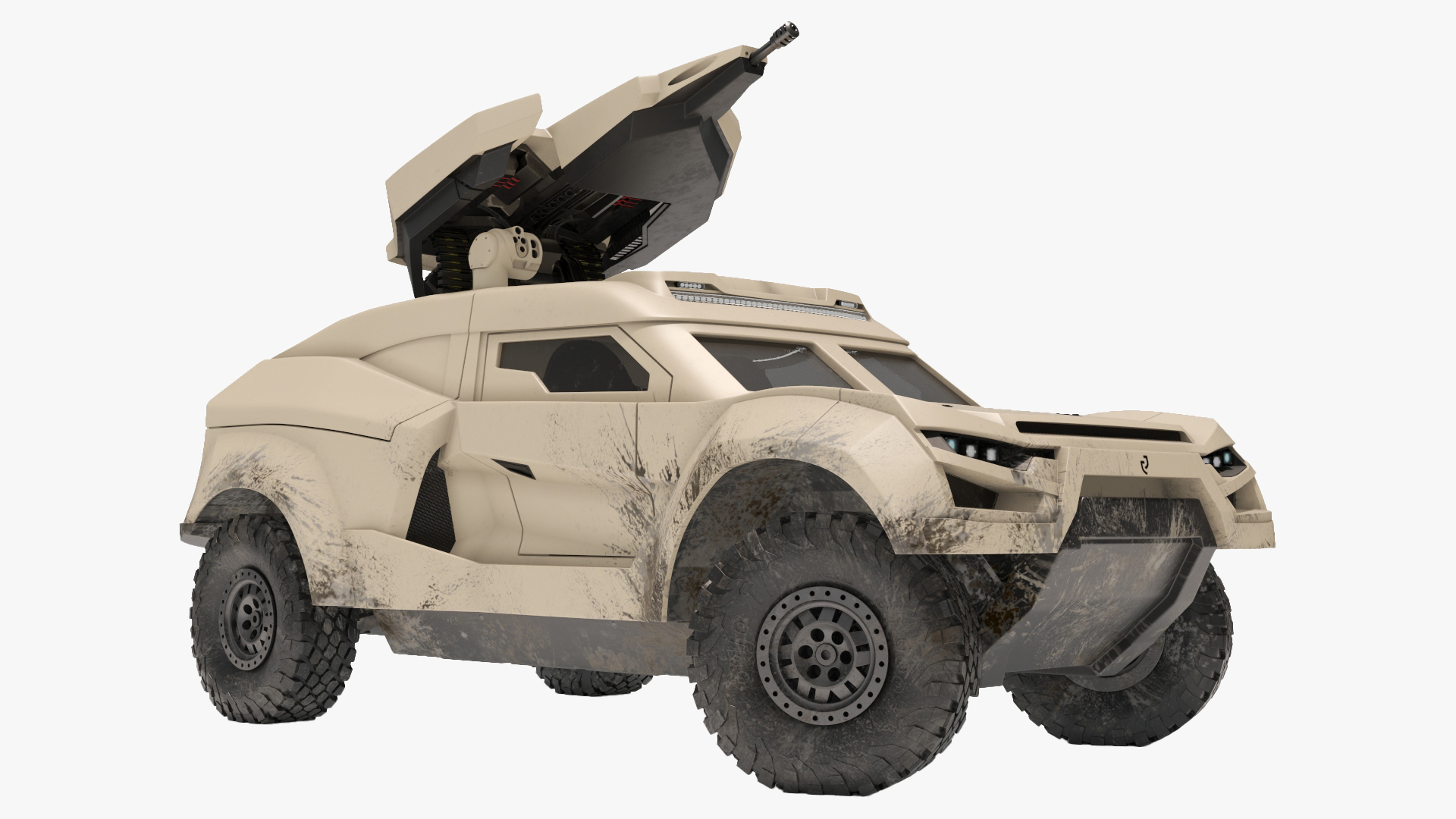 Cockerill I-X Armored Car Dirty Rigged for Cinema 4D 3D