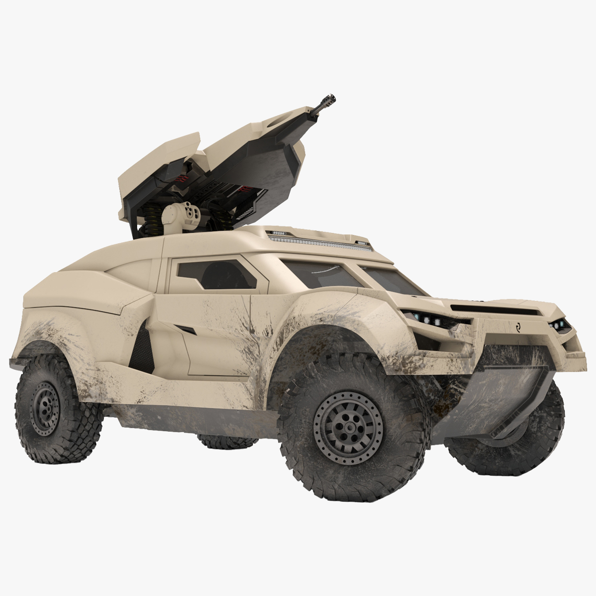 Cockerill I-X Armored Car Dirty Rigged for Cinema 4D 3D