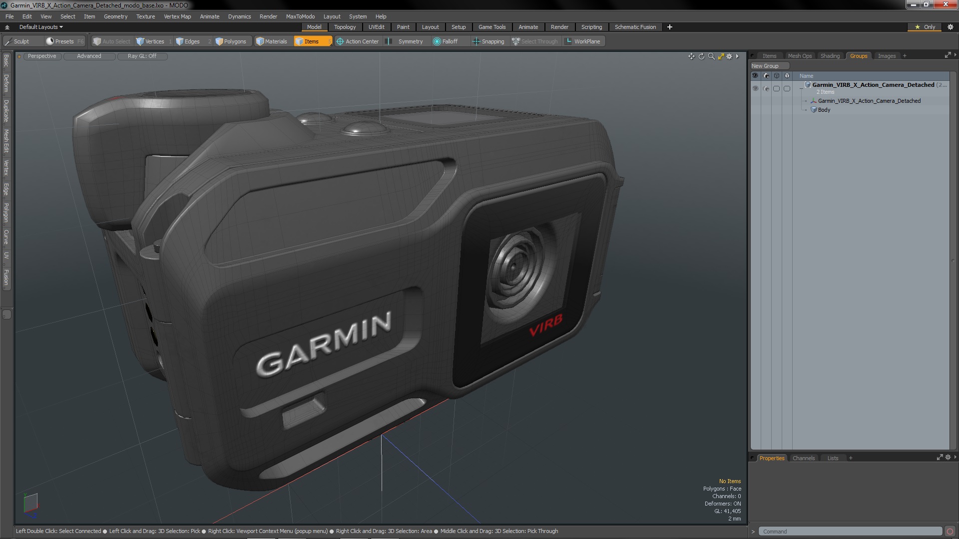 3D Garmin VIRB X Action Camera Detached