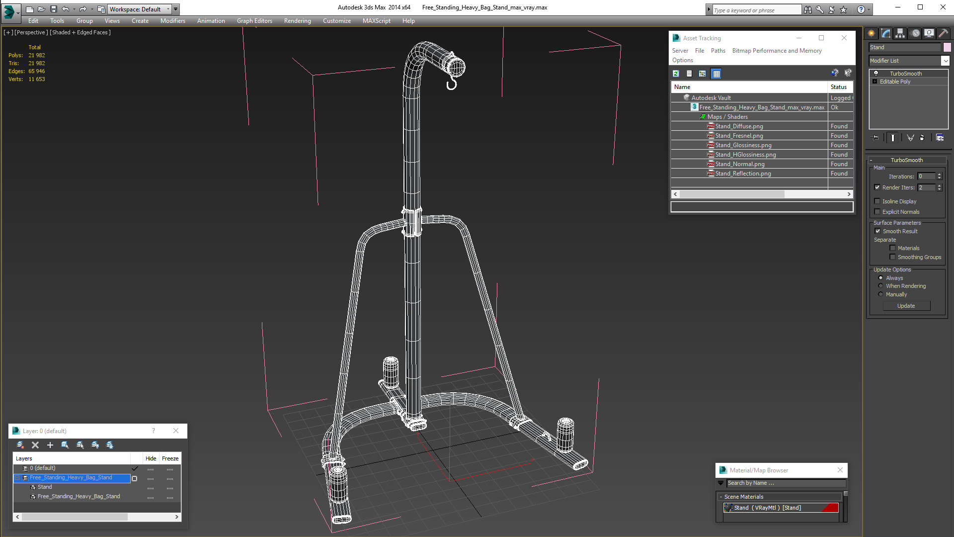 Free Standing Heavy Bag Stand 3D model