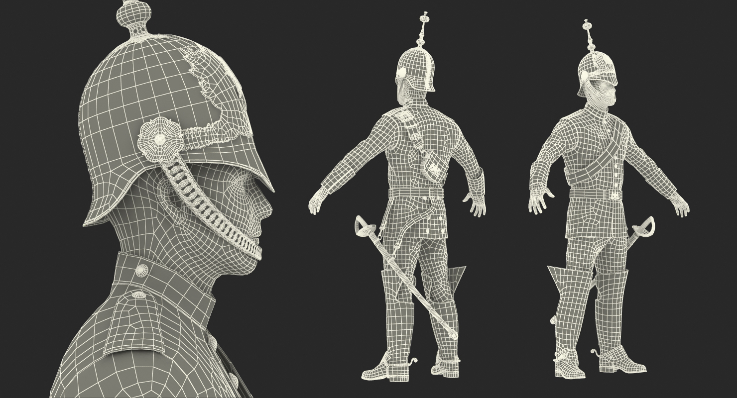 3D British Royal Lifeguard Cavalry Soldier with Fur model
