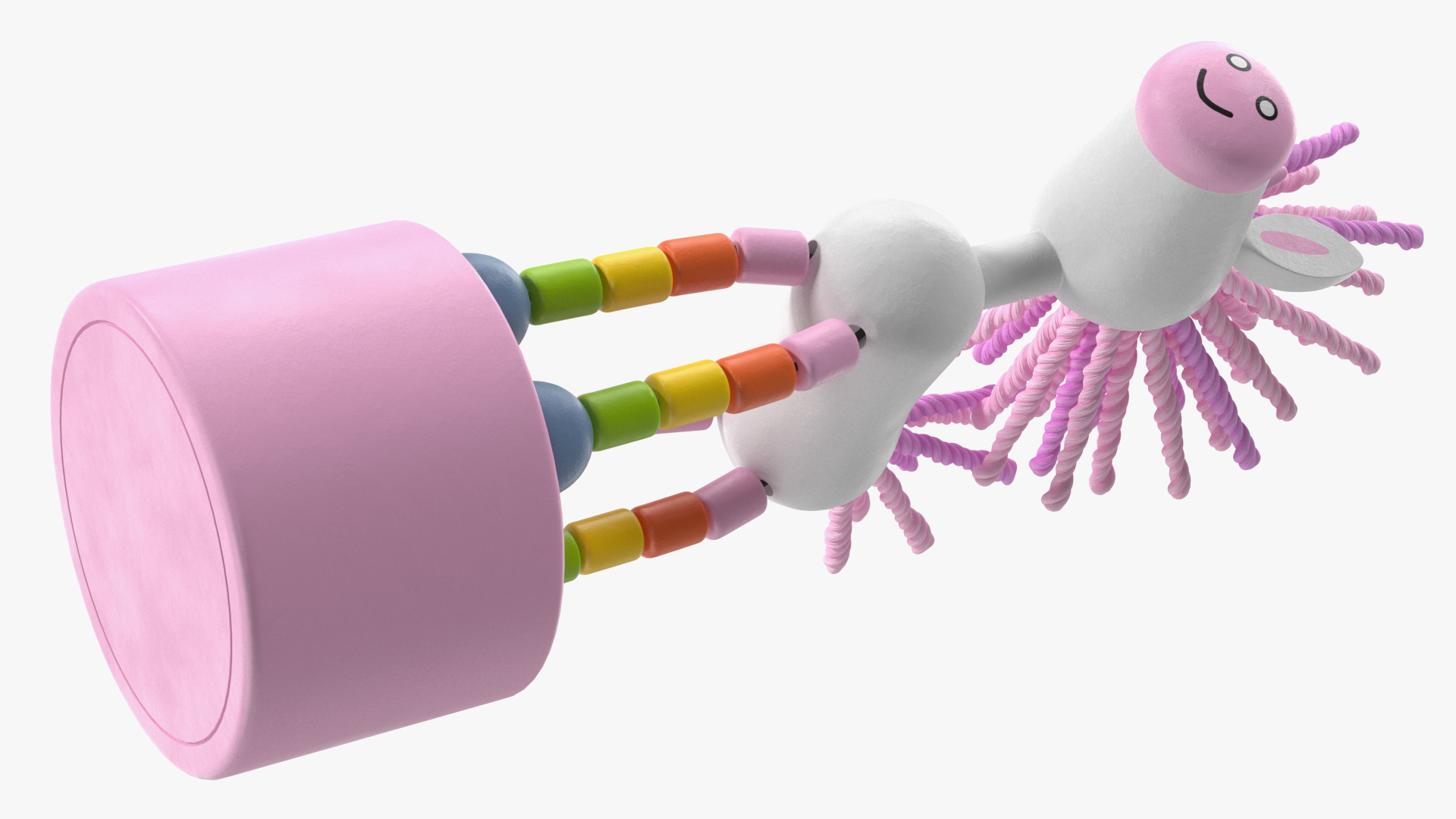 Pink Unicorn Push Puppet Toy Rigged for Maya 3D model