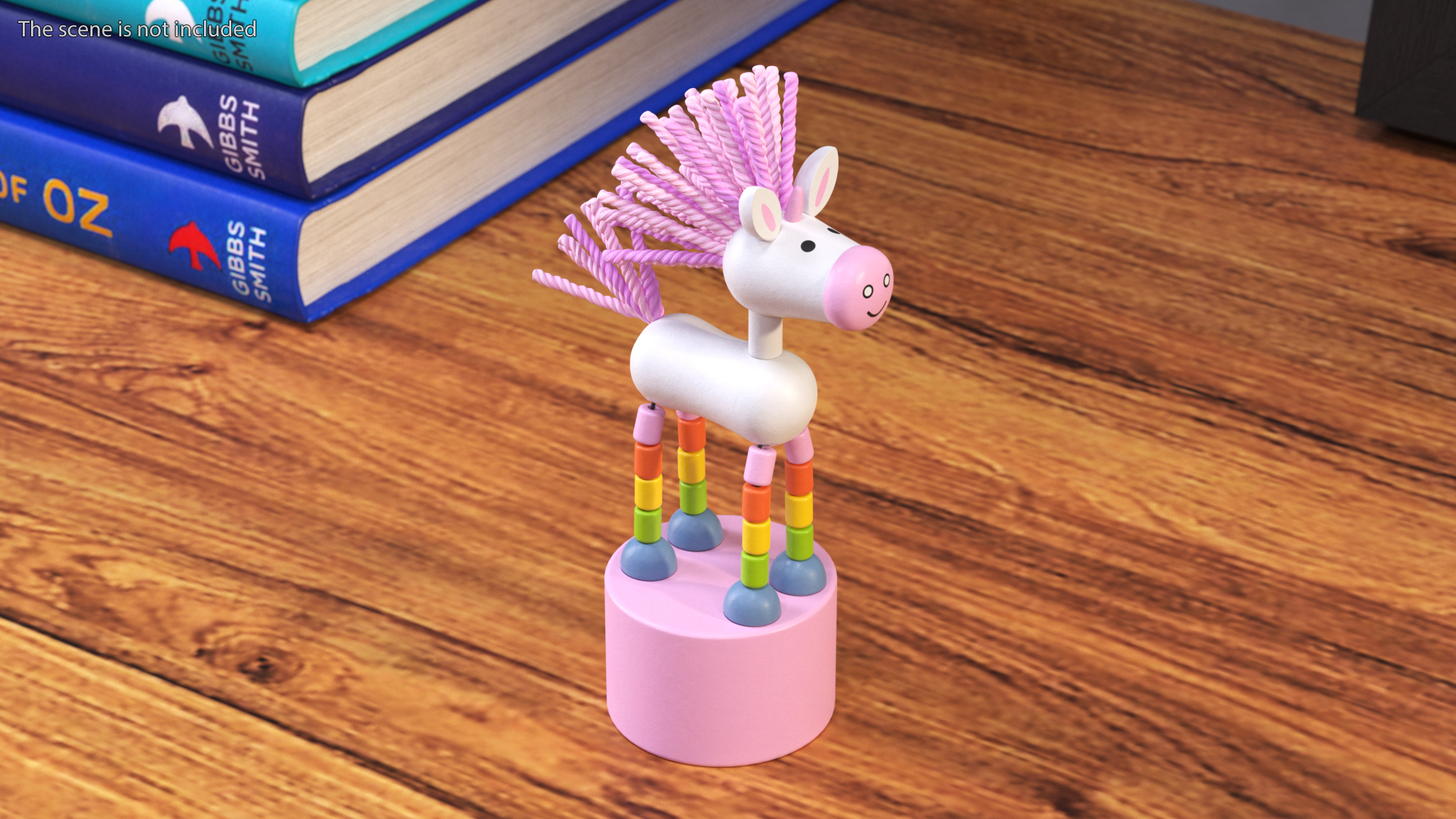 Pink Unicorn Push Puppet Toy Rigged for Maya 3D model