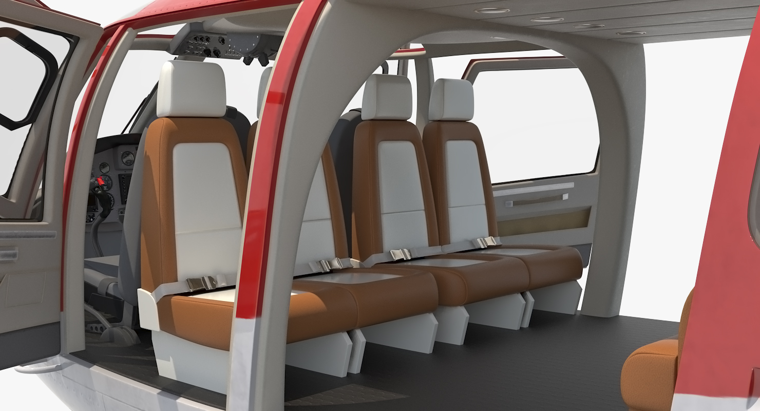 Helicopter Emergency Medical Eurocopter AS 365 N2 Dauphin Rigged 3D model