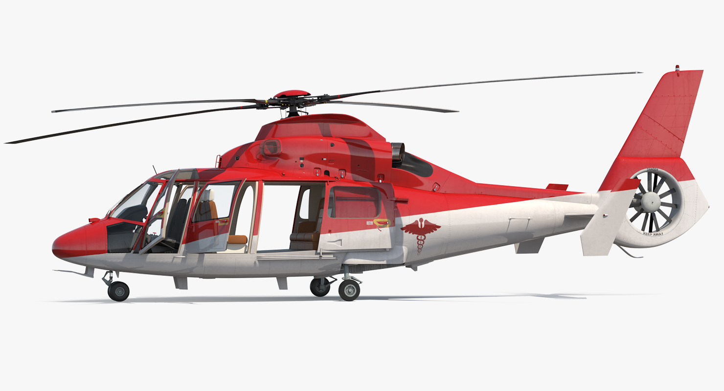 Helicopter Emergency Medical Eurocopter AS 365 N2 Dauphin Rigged 3D model