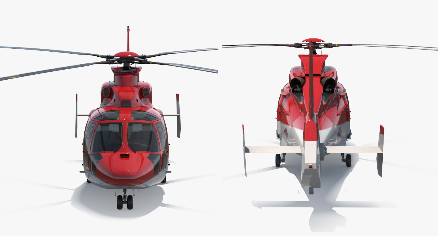 Helicopter Emergency Medical Eurocopter AS 365 N2 Dauphin Rigged 3D model