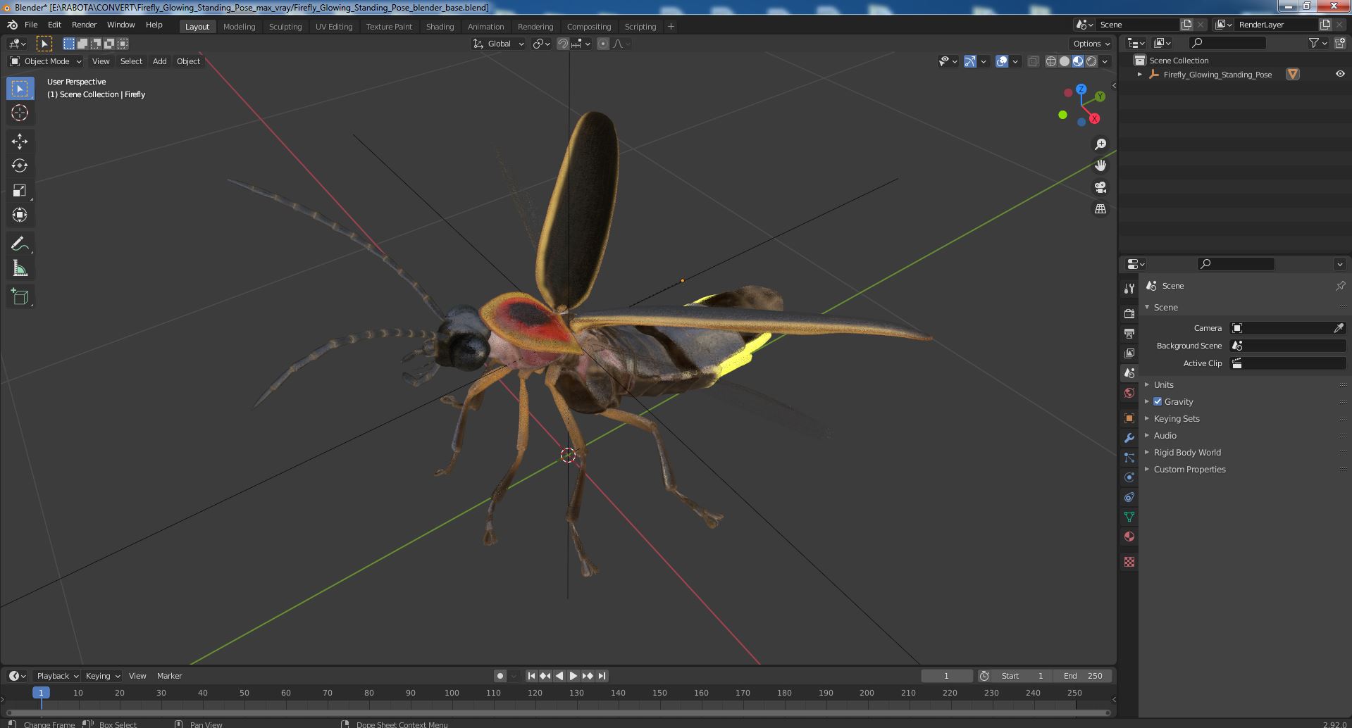 Firefly Glowing Standing Pose 3D model