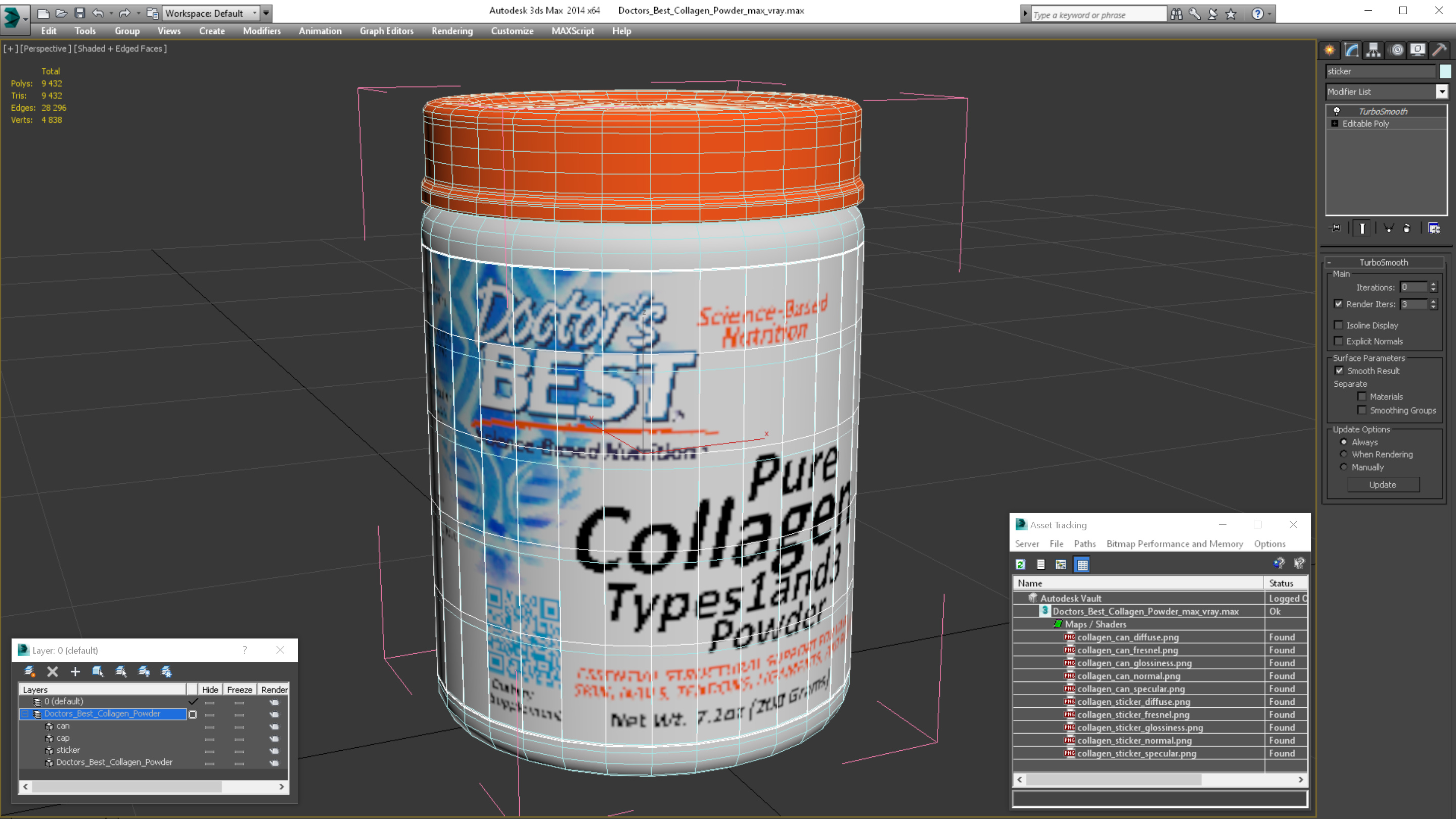 3D Doctors Best Collagen Powder model