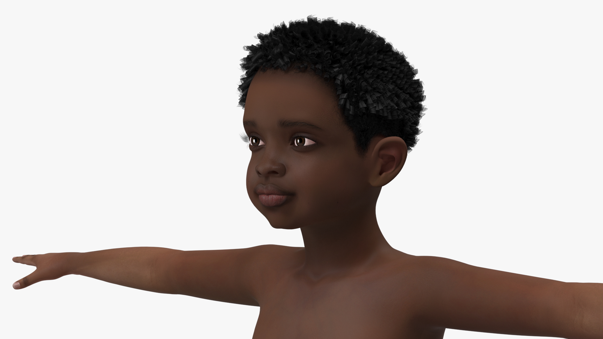 3D Black Child Boy Beach Style Rigged for Cinema 4D model